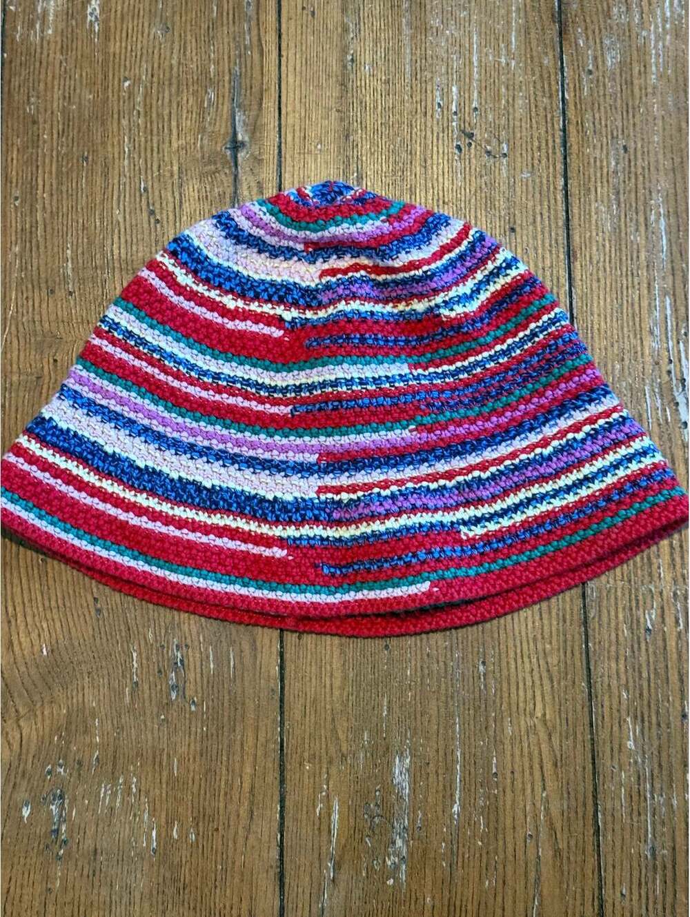 GAP Multicolor Crochet Stripe Bucket Hat – 100% Cotton Y2K Boho